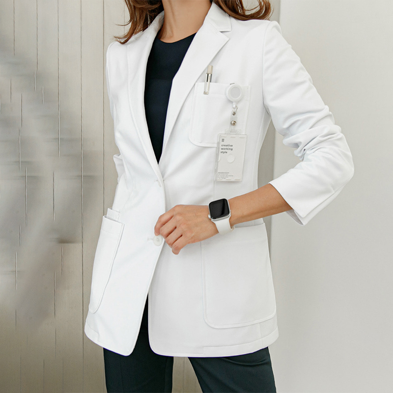 Medical Beauty Dentist Workwear Jacket for Men and Women, High-End Long-Sleeved Slim-Fit White Coat, Specially Designed for Medical Clinics Medical Beauty Dentist Workwear Jacket for Men and Women, High-End Long-Sleeved Slim-Fit White Coat, Specially Designed for Medical Clinics