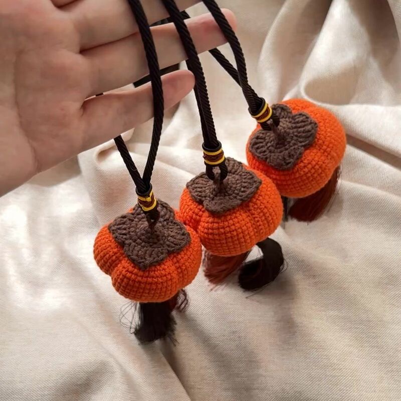 Finished Hand-Knitted Wool Crocheted Everything Goes Well Pendant Keychain Cute Cartoon Couple Gift Car Pendant
