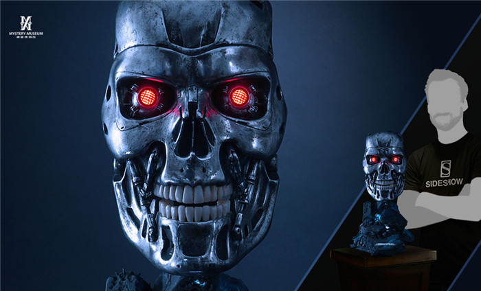 (SOLD) PureArts 903445 Terminator 2 T800 Facial Skeleton statue