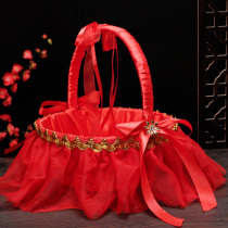 Wedding Red Flower Basket Flower petals Petal Extra-large Hand Candy Flowers Basket for Spring Festival New Year Dance Performance