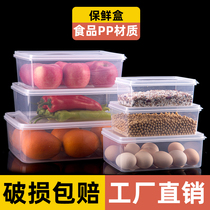Refreshing Box Plastic Transparent Sealed Case Frozen Rectangular Box Fridge Special Kitchen Containing Box Food Grade Commercial