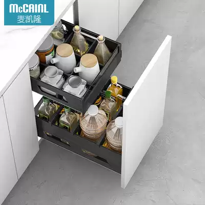McKelon seasoned pull basket kitchen integral Cabinet two-piece two-layer drawer tool basket? Car rack storage flat basket