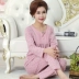 Bộ đồ ngủ dành cho người trung niên và người cao tuổi cotton mùa xuân và mùa thu dài tay cho mẹ chồng