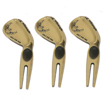 2018 New Golf Green Fork Bronze Ball Head Shape Tool Fork Golf Accessories for Green Trimming