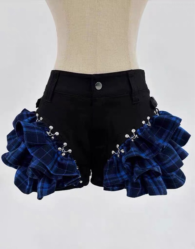 Free Shipping and Tax Included Akie Japan Tokyo Purchasing Agent Dust Devil Plaid Buttoned Shorts