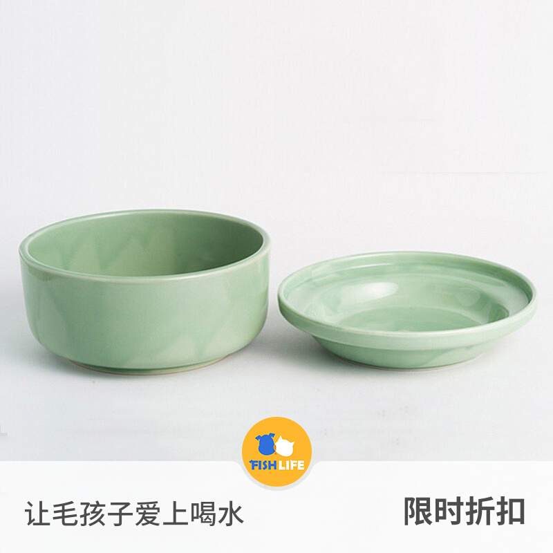 Fish raw shop AUKATZ Japanese veterinarian recommends selenium-rich Petio drink more water pet cat dog water bowl ceramic bowl