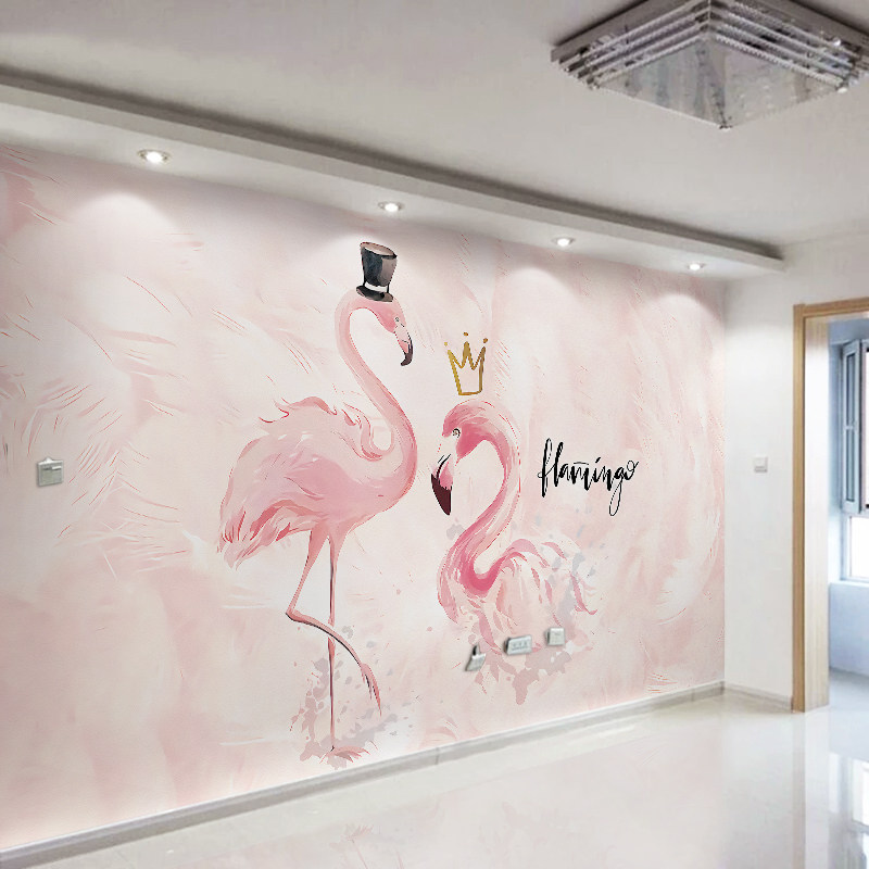 Nordic ins firebird wallpaper Film and TV wallpaper pink bedroom living room sofa TV background wall mural wall cloth