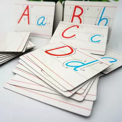 Magnetic 26 English letter cards English letter Magnets English letters with stroke order cards Toddler teaching aids