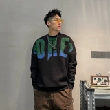 Демисезонный лонгслив, куртка, круглый воротник, в американском стиле, оверсайз