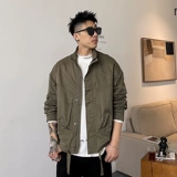 Тонкая мужская куртка для отдыха, осенняя, свободный крой, в американском стиле, облегающий крой