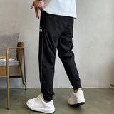 Летние тонкие универсальные штаны, в корейском стиле, оверсайз
