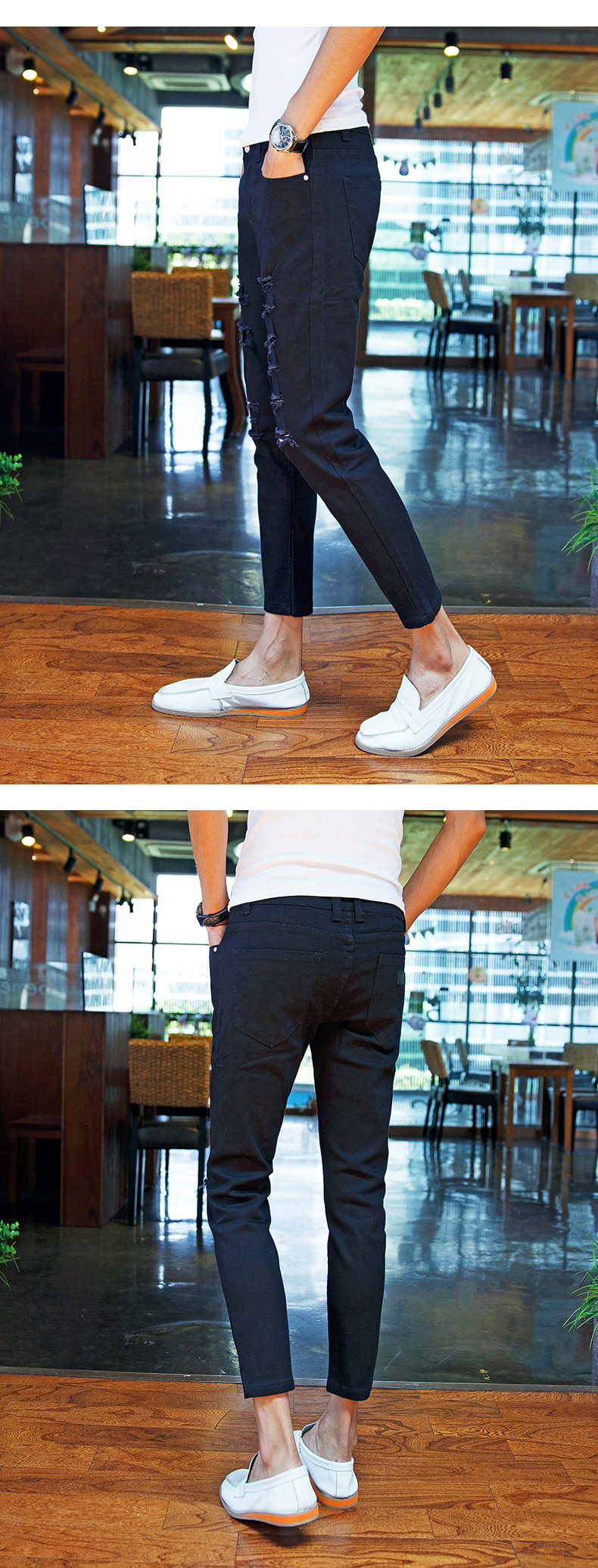 Jeans pour adolescent pieds Slim DECIERFANG pour été - Ref 1461919 Image 12