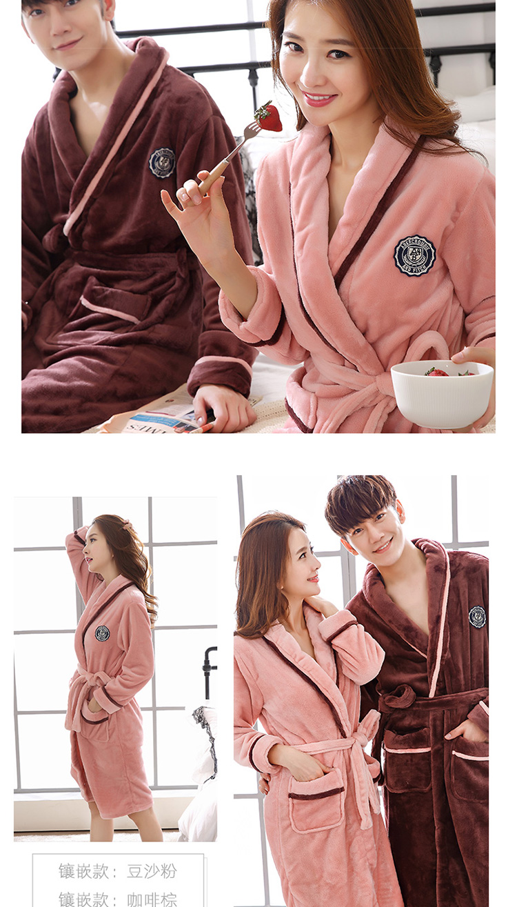 Mùa thu và mùa đông cặp đôi tay dài mẫu áo choàng nam kích thước lớn quần áo nhà nam áo choàng flannel áo choàng ngủ nam