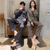 Осенняя летняя шелковая пижама для влюбленных, кардиган, комплект, лонгслив, изысканный стиль, свободный крой, большой размер