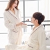 Bộ đồ ngủ của phụ nữ mùa đông áo choàng tắm dày flannel mùa xuân và mùa thu kích thước lớn dài nam đôi áo choàng lông cừu san hô đồ bộ pijama Night Robe