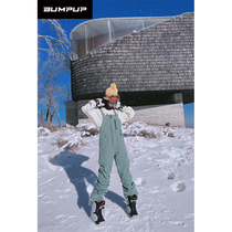 BUMPUP strap ski pants womens veneer warm plus cotton thick gray green