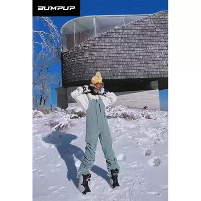 BUMPUP baby bag ski pants women's veneer warm cotton thick gray green