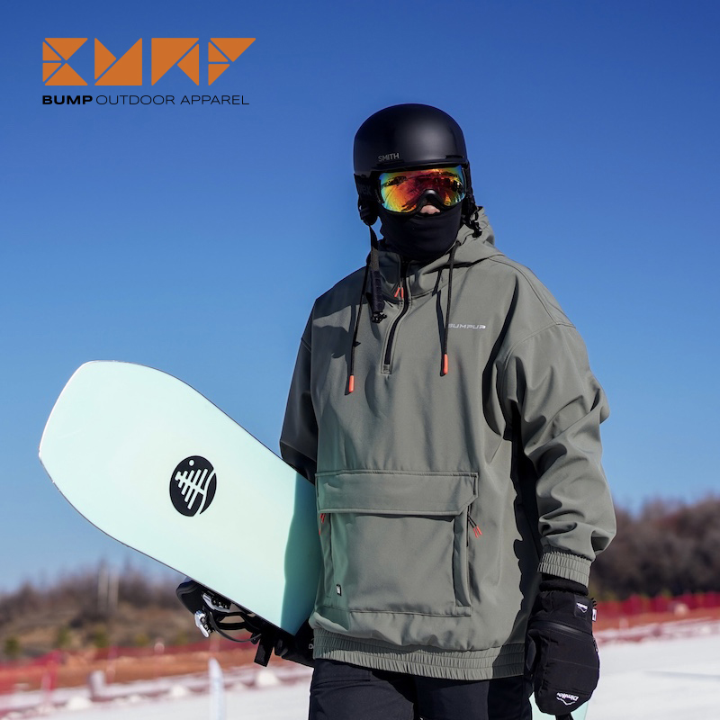 BUMP's new professional ski suit for men and women with the same small crowdboard waterproof neck-wear warm blouses-Taobao