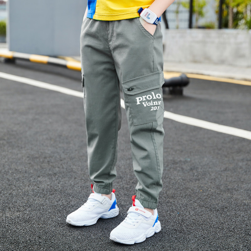 Boys' pants summer anti-mosquito pants children's thin trousers 2022 new big children's summer quick-drying overalls casual