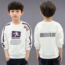 Boys Autumn white T-shirt foreign style 2021 new children Spring and Autumn small shirt childrens base shirt in China