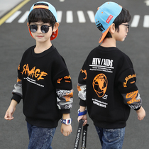Boys autumn and winter long sleeve T-shirt childrens foreign style coat 2021 new boys spring and autumn clothes thin Korean tide