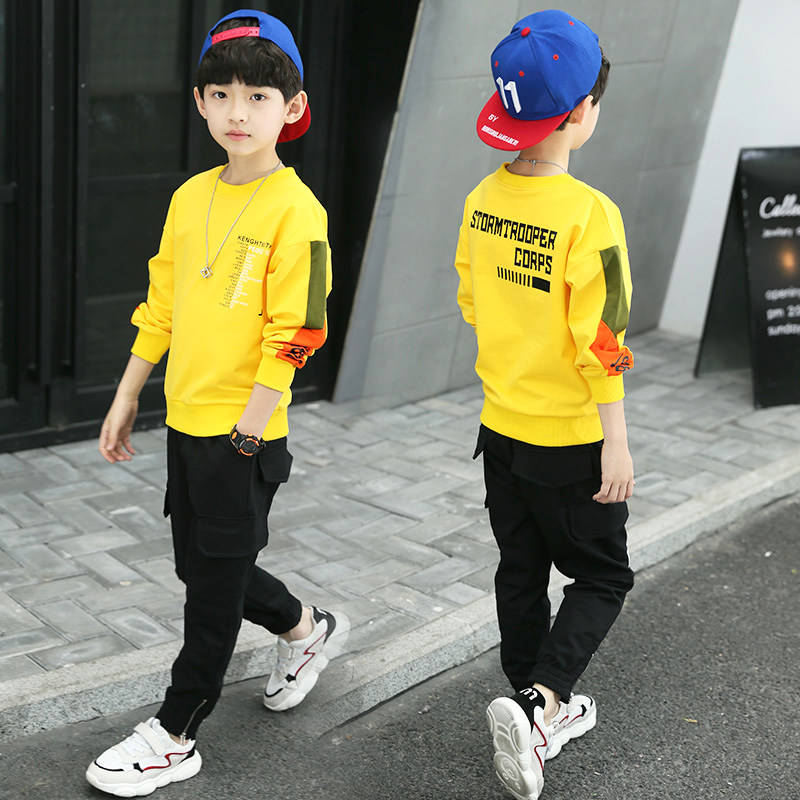 Boys' autumn long-sleeved T-shirt 2022 new children's spring and autumn big children's bottoming shirt boy's top Western style Korean version
