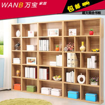 Bookshelf Simple shelf Solid wood students children solid wood simple modern floor free combination Single small bookcase
