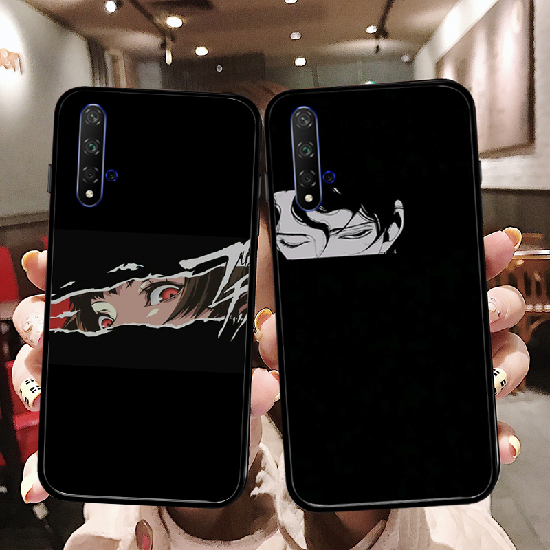 二次元动漫暗黑系情侣华为NOVA5PRO/5i防摔硅胶手机壳荣耀20PRO/20i/10青春版磨砂软壳MAGIC2/PLAY全包保护套