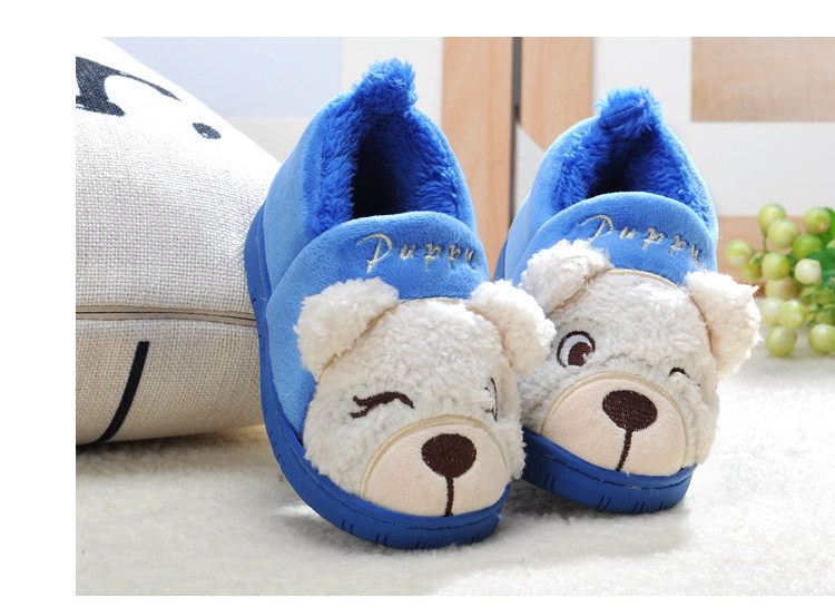 Pantoufles enfants en suède pour hiver - semelle plastique - Ref 1007035 Image 26