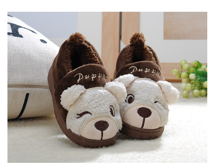 Pantoufles enfants en suède pour hiver - semelle plastique - Ref 1007035 Image 31