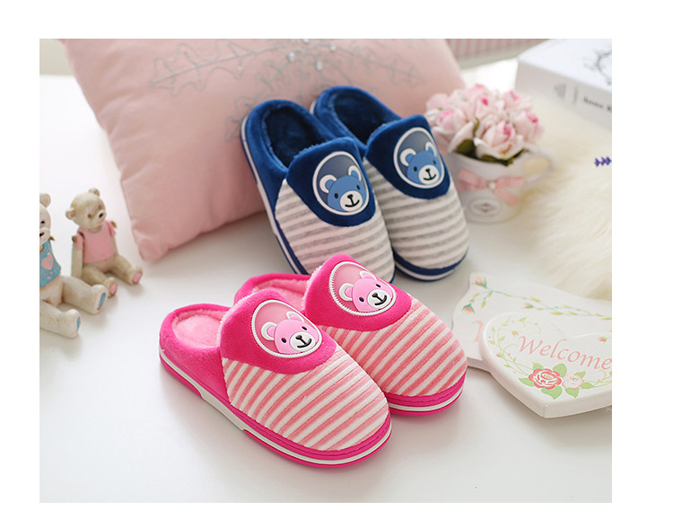 Pantoufles enfants en suède pour hiver - semelle plastique - Ref 1007514 Image 12