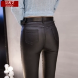 Демисезонные полиуретановые штаны, матовые эластичные леггинсы, 2020, по фигуре, в обтяжку