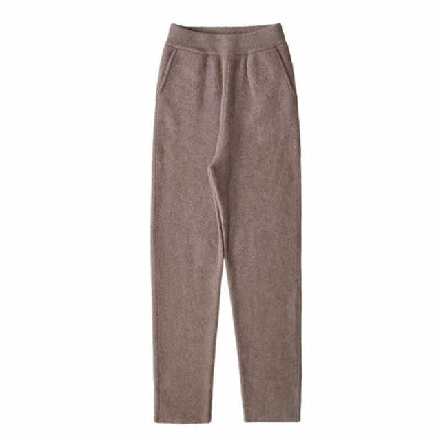 2024 autumn and winter new cashmere pants loose and versatile high waist