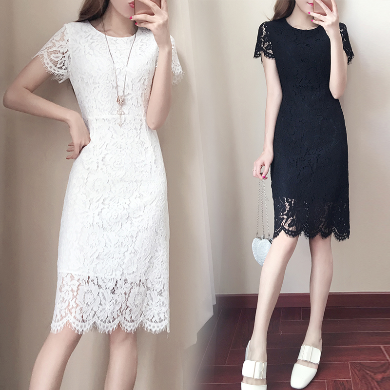 Tide Cards Big Size Women's Dress 2021 Summer New Lace Long Dress Fat Mm Veil and Fashionismi Fashion women