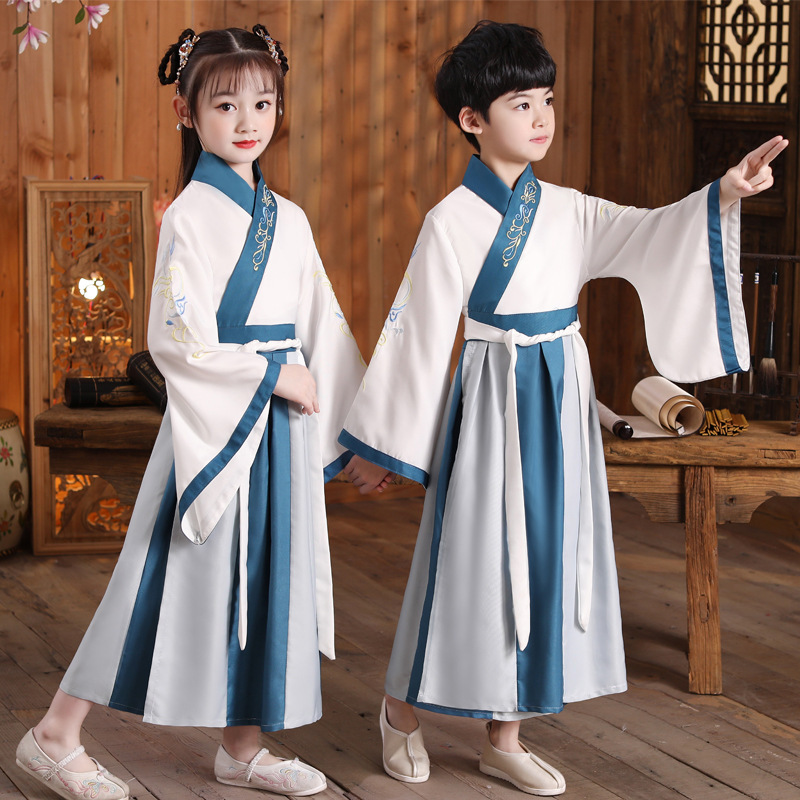 Chinese-Style Opening Ceremony, Hanfu, Ethnic Three Character Classics Recitation, Ancient-Style Disciple Etiquette, Long Robe, Traditional Costume, Chinese Culture Performance, Tang Suit