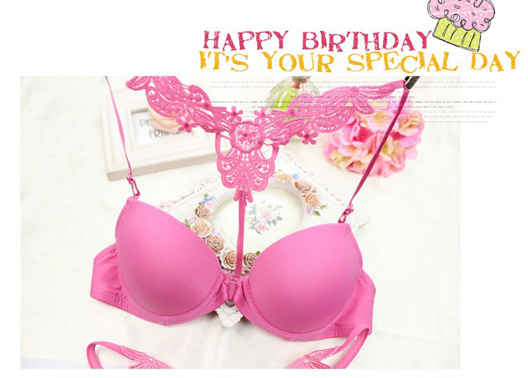 Sexy phía trước khóa đồ lót mịn không có dấu vết cô gái Nhật sâu V thu thập Y-type vẻ đẹp trở lại bra thong đồ lót bikini đi biển đẹp