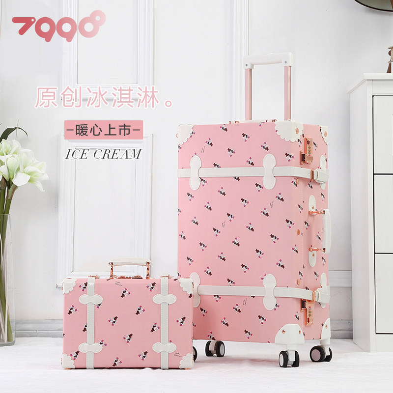 Uniwalker small fresh retro trolley case student cute suitcase universal wheel suitcase 20 inch 24 inch