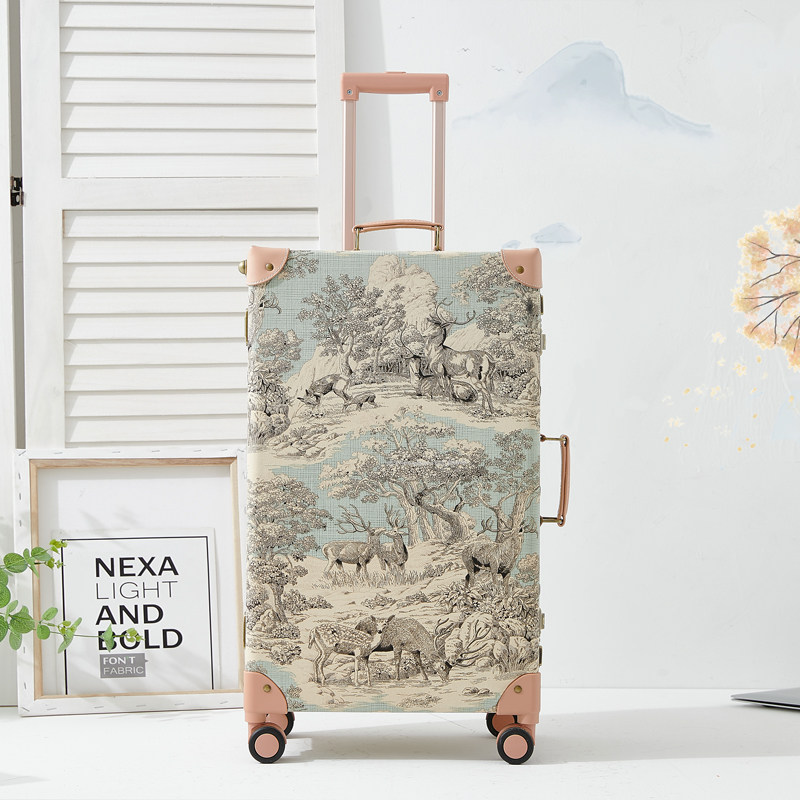 Guofengshanshui retro suitcase female small fresh suitcase male 24 inch universal wheel password trolley case 26 suitcases