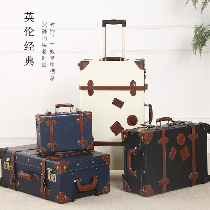 uniwalker Korean version retro suitcase male and female larch suitcase 20 inch den case universal wheel leather case