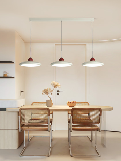 Cream-Colored Three-Head Dining Room Pendant Light, Full Spectrum Eye-Protection, Modern Minimalist Dining Room Island Single-Head Pendant Light