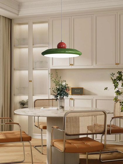 Cream-Colored Three-Head Dining Room Pendant Light, Full Spectrum Eye-Protection, Modern Minimalist Dining Room Island Single-Head Pendant Light