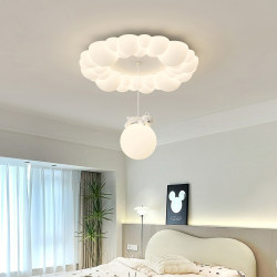 Cream-Style Bedroom Ceiling Light, Trendy Bubble Children's Room Lamp, Full-Spectrum Eye-Protection Living Room Bear Bubble Cloud Light