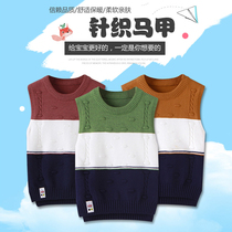 Boys  cotton waistcoat is worn outside the western style spring and autumn thin Korean version of the tide 2019 new childrens knitted wool vest