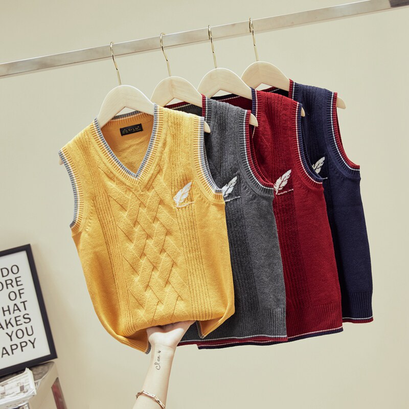 Children sweater vest Girls vest spring and autumn thin section little girl baby horse clip Boy pullover sweater
