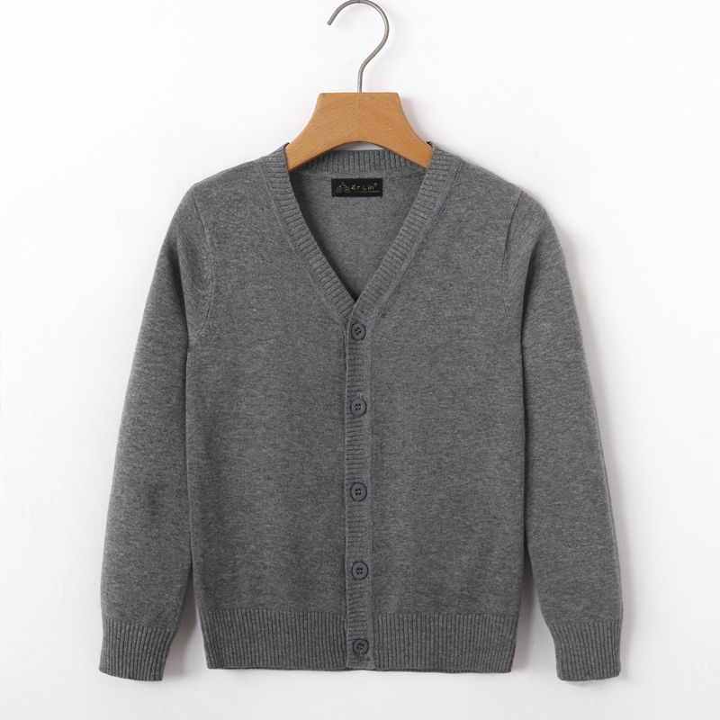 Children's Knitted Cardigan Sweater for Boys 2025 New Style Button-Up Girls' Baby Coat Spring and Autumn Thin White