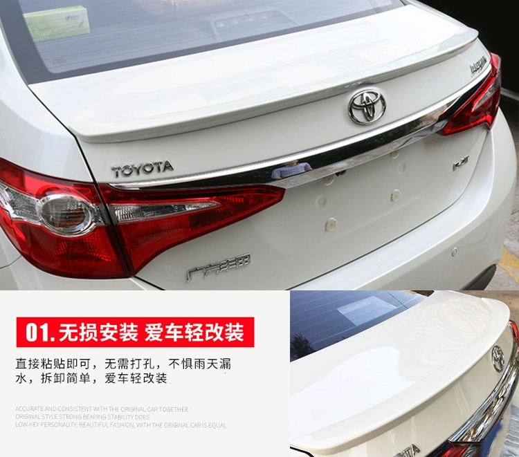 14-17 mới Toyota Corolla Rachel sửa đổi đuôi Động cơ đôi đuôi phụ kiện sơn cung cấp trang trí