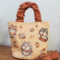 Original Alaska Neighborhood Dogs Cafe series Summer Walk Dog Bag Hands Carry Bags Sloped Satchel