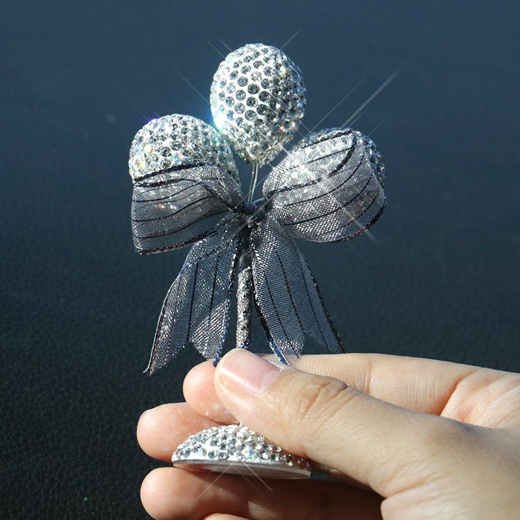 Net Red Creative Car Inlaid Drilling Balloon Pendulum With White Balloon In-car Accessories Cute On-board Interior Meter Girl