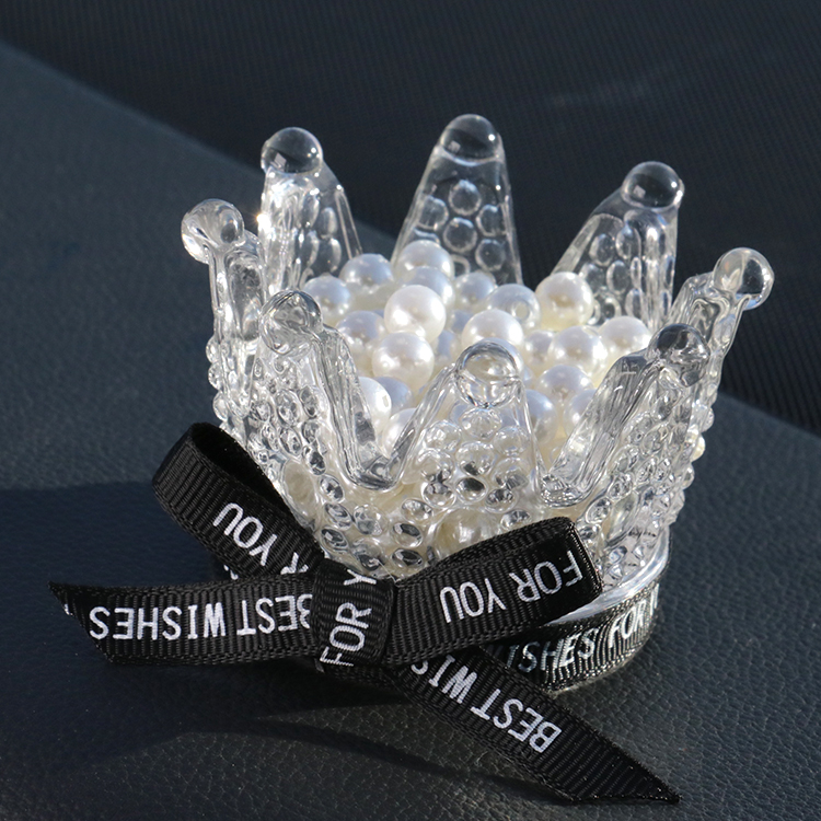 Car Decoration Creative Crystal Crown Puppy Car Interior Decoration Feather Diamond Ornament Perfume Seat Korean Aromatherapy