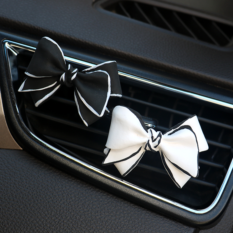 Car aromatherapy air outlet clip cute bow diffuser fragrance stone air conditioner air outlet decoration perfume car supplies female